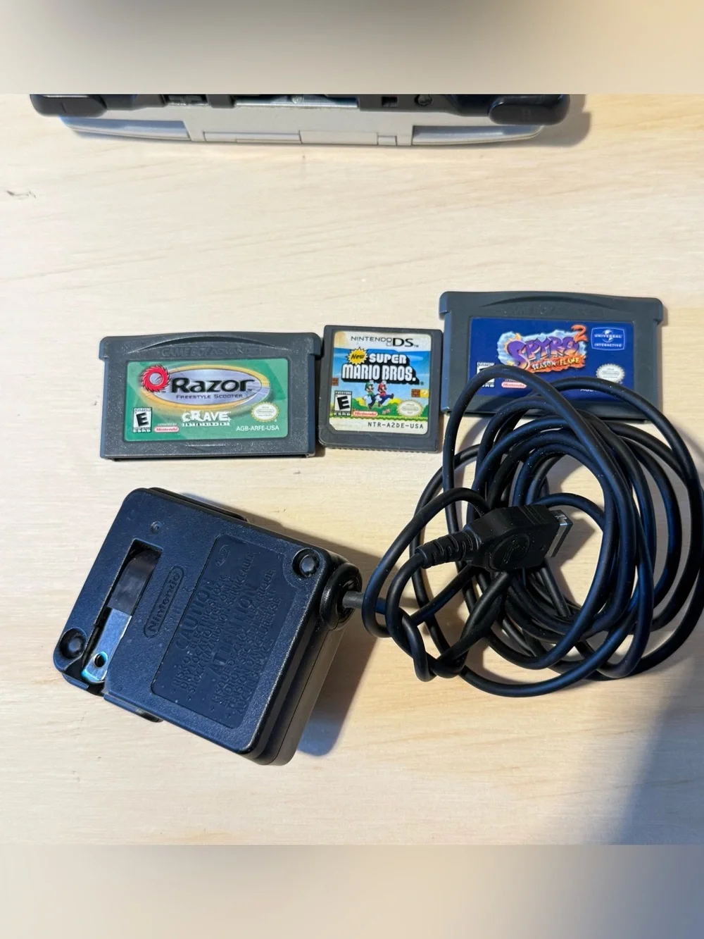 Nintendo DS Silver w/Charge 3-Games/Super Mario Bros.Tested Good Read Info Blw!